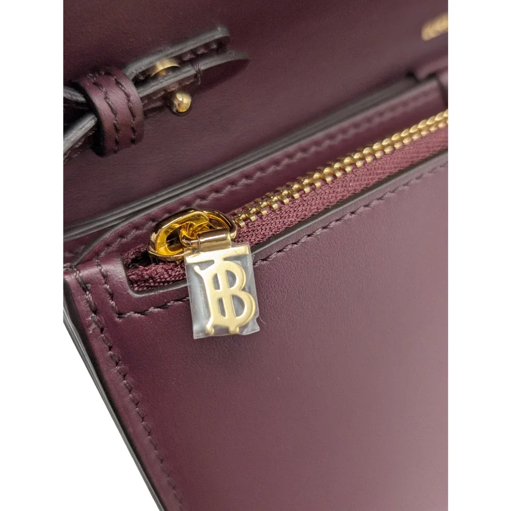 NEW Burberry Hazelmere Plum Wallet WOC Strap Crossbody Bag